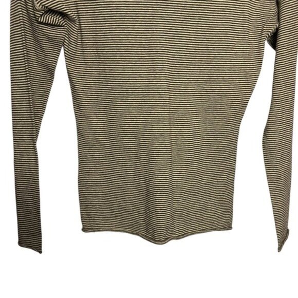 Banana Republic Women’s Sweater Size S V Neck Striped Brown Tan Cotton Angora - Picture 6 of 8